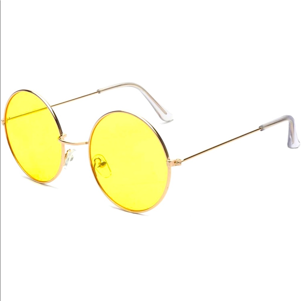 Yellow Sunglasses Circle Vintage Style
